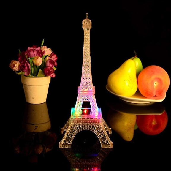 LOLIPPYY 4Pcs Desk Night Light White Acrylic Eiffel Tower Shape Decorative Lighting for Events