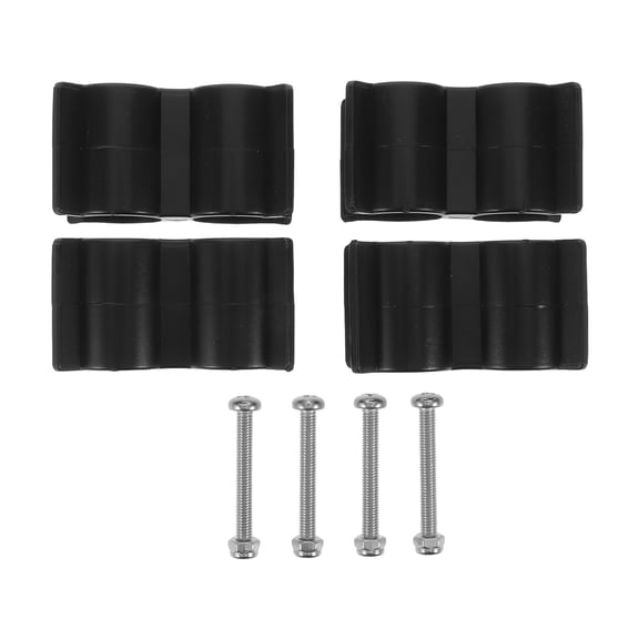LOLIPPYY 4Pcs Double Tube Buckle Clip Black Nylon Pipe Clamps with Screws for Deck and Bilge
