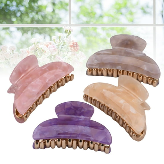 LOLIPPYY 4Pcs Durable Acrylic Hair Clips for Decoration Smooth Hair Claws in Assorted Color