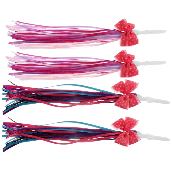 LOLIPPYY 4Pcs Durable Bike Streamers Assorted Colors Handlebar Tassels for Scooter Decoration