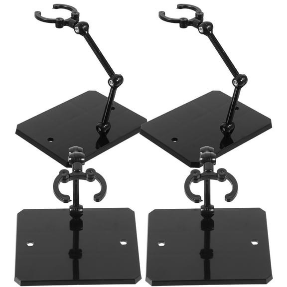 LOLIPPYY 4Pcs Durable Black Plastic Figure Display Stands Adjustable Support for Home Model Display