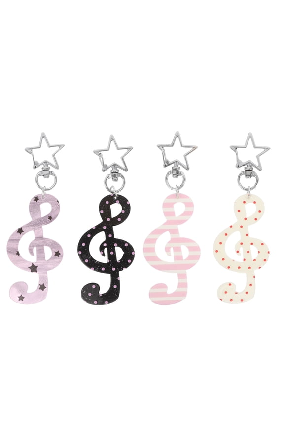 4Pcs Durable Metal Music Note Keychain for Back to School Supplies and Classroom Party Favors