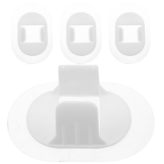 LOLIPPYY 4Pcs Durable Plastic Drain Hose Wall Clips White Adhesive Holders for Washing Machine Pipes