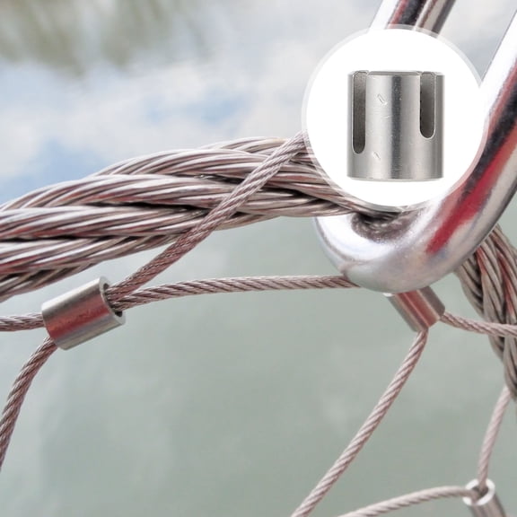 LOLIPPYY 4Pcs Durable Stainless Steel Cross Wires Splicer Cable Fixing Clip for Metal Wire Mesh