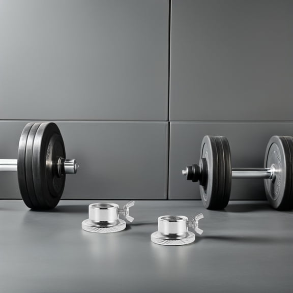 LOLIPPYY 4Pcs Durable Stainless Steel Dumbbell Lock Nuts with Threaded Barbell Collar for Safety