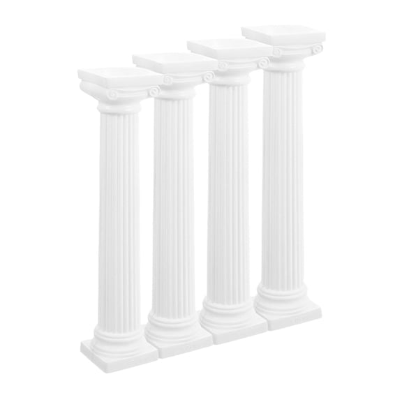 LOLIPPYY 4Pcs Durable White Roman Column Ornaments for Outdoor Landscaping Decor