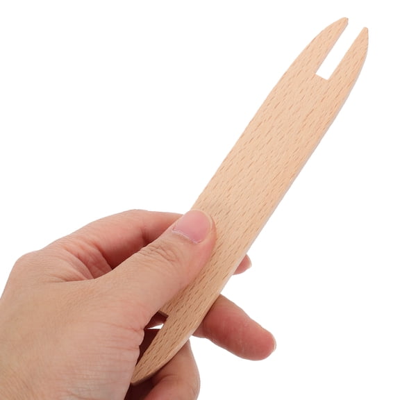 LOLIPPYY 4-Piece Wooden Weaving Shuttles Set Beige Knitting Tools for Sweaters and Crafts