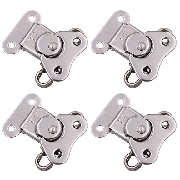 LOLIPPYY 4-Pack Stainless Steel Spring-Loaded Butterfly Latches for Easy Installation on Wooden Boxes and Cabinets