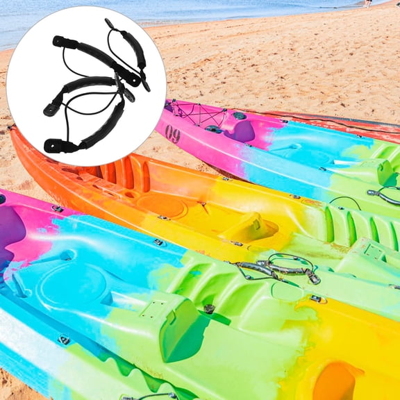 LOLIPPYY 4Pcs Easy to Install Black Kayak Handle Replacement Boat Supplies Sturdy Non Skid Design