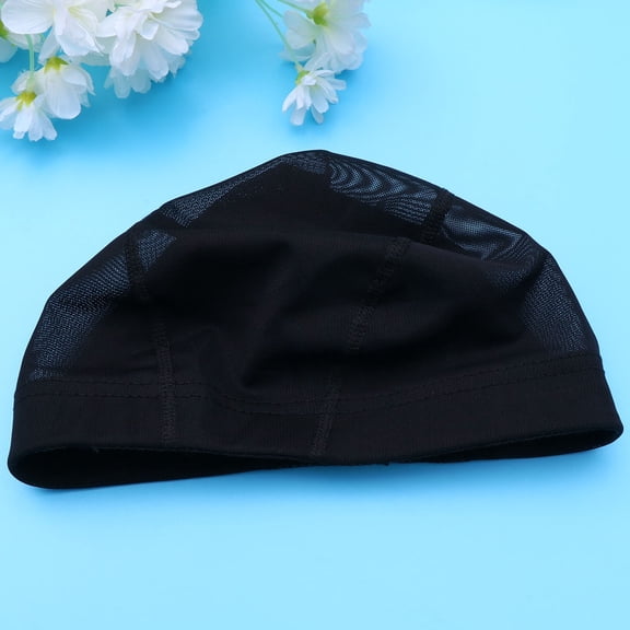 LOLIPPYY 4Pcs Elastic Black Wig Cap Breathable Soft Comfortable with Adjustable Fit