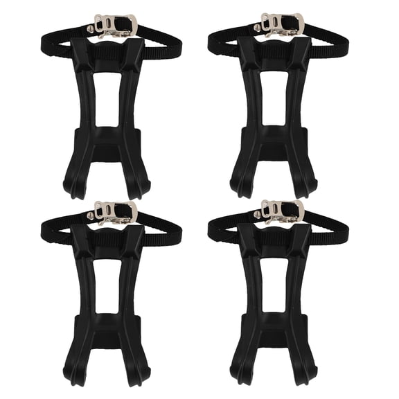 LOLIPPYY 4-Pack Elastic Nylon Bike Pedal Straps with Adjustable Toe Clips for on Road, Mountain, and Bikes
