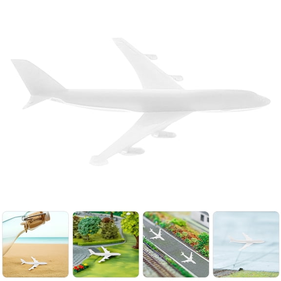 LOLIPPYY 4Pcs Elegant White Plastic Plane Model for Display with Realistic Airport Detail