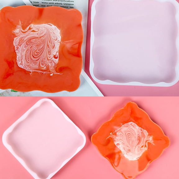 LOLIPPYY 4Pcs Epoxy Resin Mold Silicone Cup Pad Making Mold for Handcraft Enthusiasts