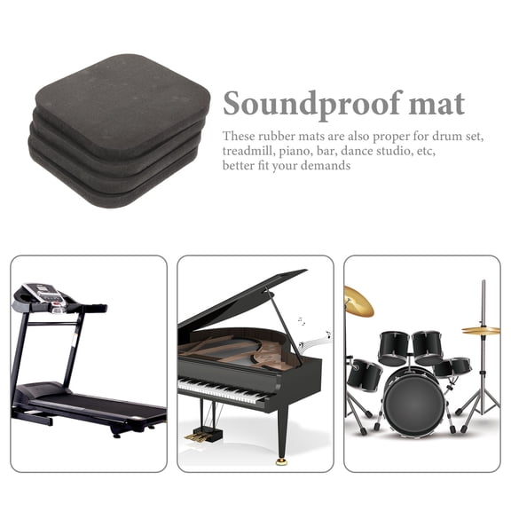 LOLIPPYY Set of 4 Exercise Mats 10x10in Shock Absorbing Floor Padding for Home Gym Fitness Equipment