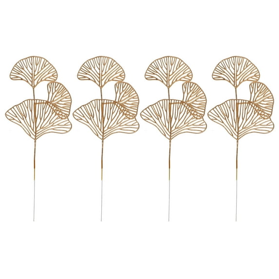 LOLIPPYY 4Pcs Faux Greenery Gold Leaf Decorations for Indoor Outdoor Wedding and Party Supplies