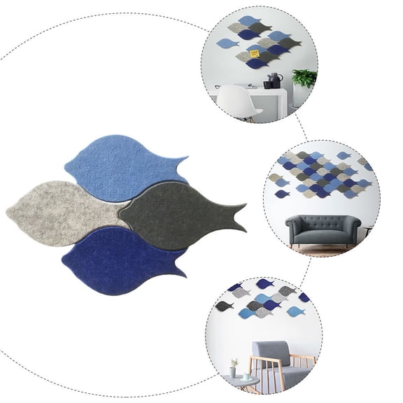 LOLIPPYY Felt Board Fish Set, 4Pcs Cartoon Fish Decorative Felt Mural in Lake for Kids Room or Classroom