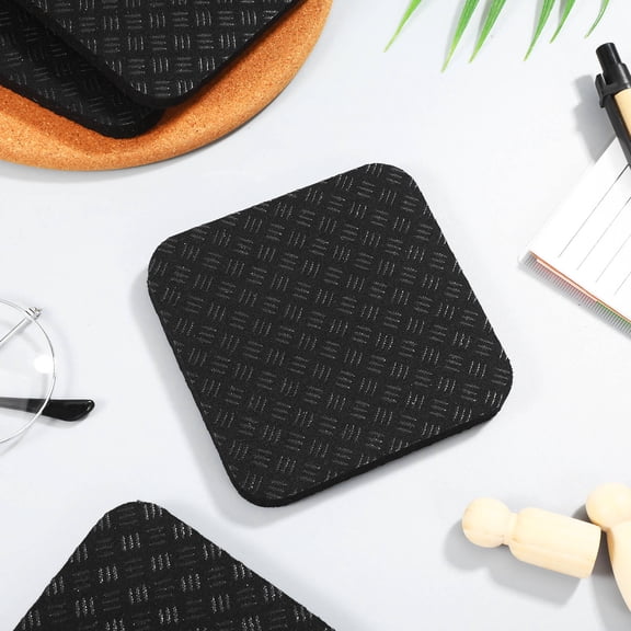 LOLIPPYY 4Pcs Fitness Equipment Mat Black Treadmill Pads for Noise Reduction and Stability