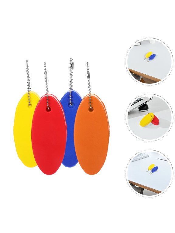 4pcs Oval Floating Keychain Foam Float Key Ring for Water Sports