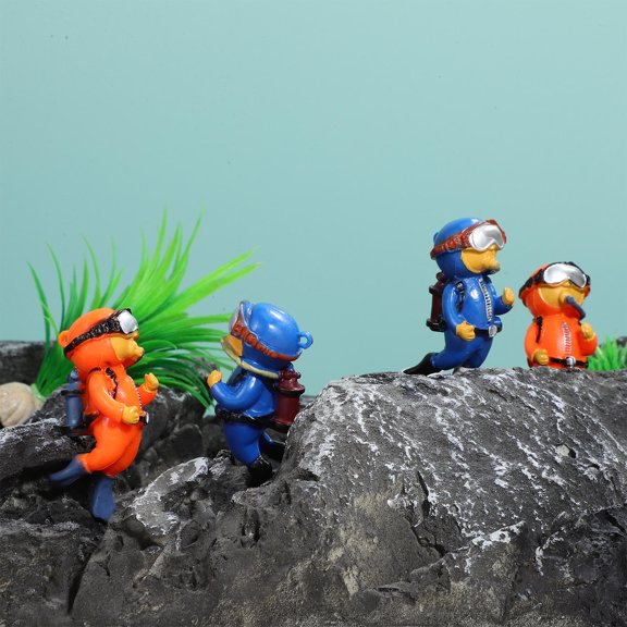 LOLIPPYY 4Pcs Floating Fish Tank Decorations Assorted Color Diver Ornaments for Aquarium Decoration