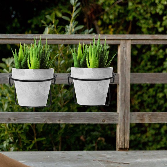 LOLIPPYY 4Pcs Flowerpot Hanging Rack Wall Mounted Wrought Iron Plant Pot Holder for Orchids