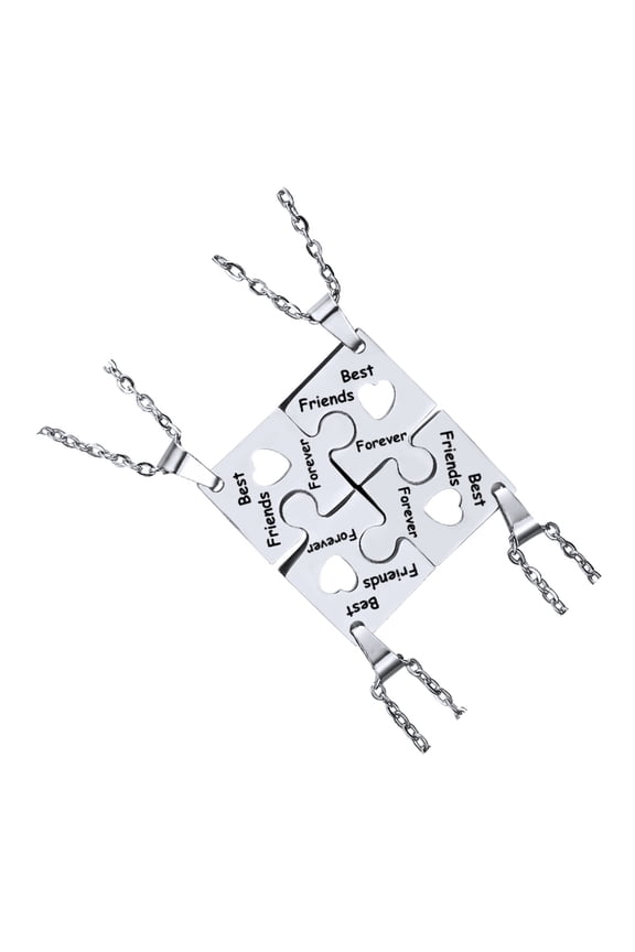 4Pcs Friendship Necklace Choker Jewelry Stainless Steel Gift for Graduation