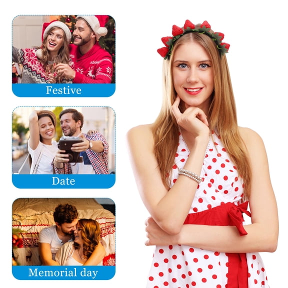 LOLIPPYY 4Pcs Fruit Headbands Assorted Colors Banana Strawberry Mango Hair Accessories Party Props