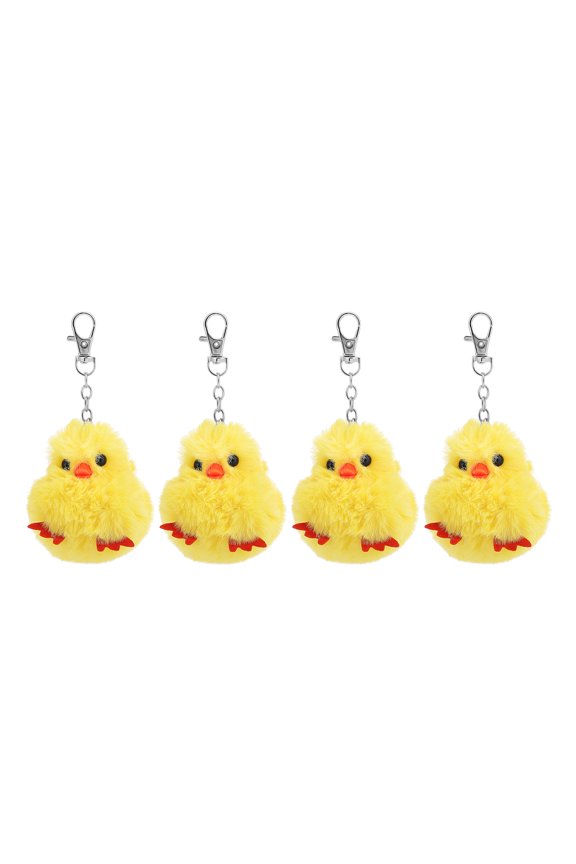 4Pcs Girls Keychain Zinc Alloy Mini Chick Shape Hanging Ornament Daily Use