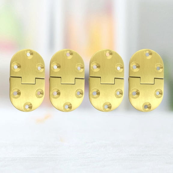 LOLIPPYY 4Pcs Golden 90 Degree Pure Copper Hinge for Wooden Doors 6.5*3.8in 3mm Thickness