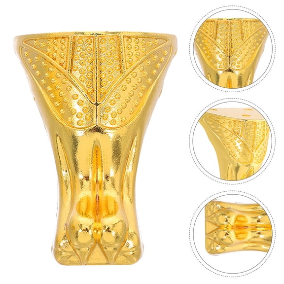 LOLIPPYY 4Pcs Golden Cabinet Legs with Zinc Alloy Corner Protection for Home Decor