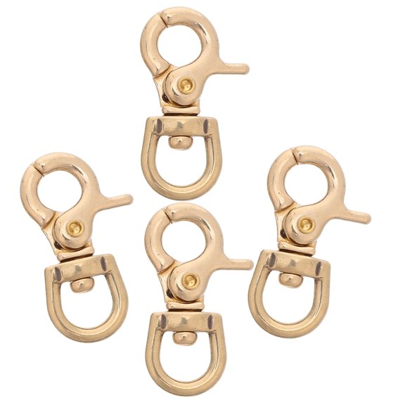 LOLIPPYY 4Pcs Golden Metal Swivel Snap Hooks with Spring Clasp Connector for Jewelry Making and Keychain Clips