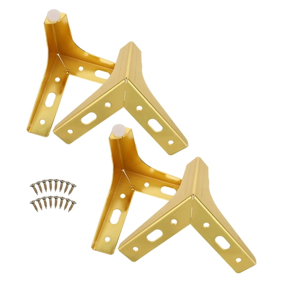 LOLIPPYY 4Pcs Golden Metal Table Legs with Sturdy Triangle Structure for End Tables and Chairs