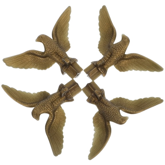 LOLIPPYY 4Pcs Golden Plastic Eagle Flag Pole Ornament Decorative Finial for Flagpole