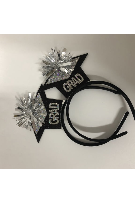 4Pcs Graduation Cap Headbands Black Felt Multi Function Hair Bands for Party and Cosplay Accessories