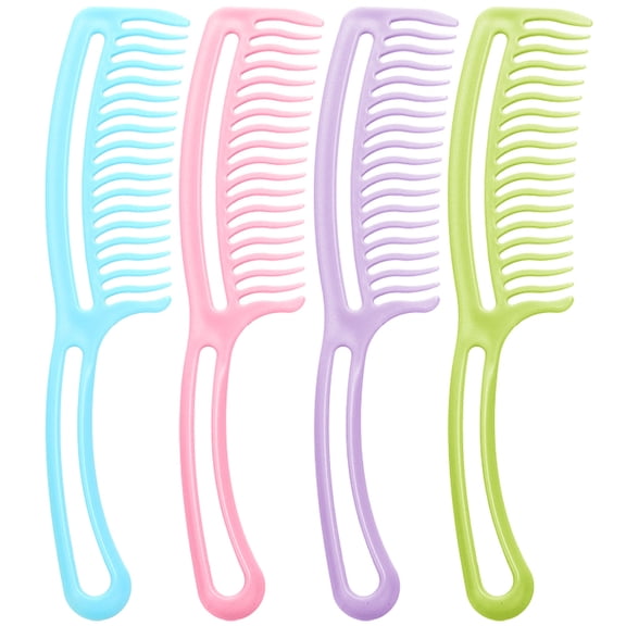 LOLIPPYY 4Pcs Hair Pick Comb with Handle for Safe and Gentle Hair Styling and Detangling