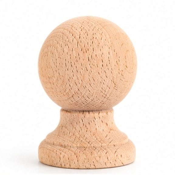 LOLIPPYY 4Pcs Hand Finished Wood Finial for Stairs, Bed Post Caps and Fence Topper Beige