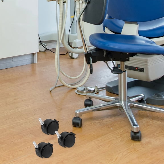 LOLIPPYY 4Pcs Heavy Duty Black Cart Replacement Wheels with Brake for Furniture Laundry Rack Easy Installation