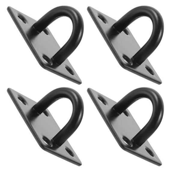 LOLIPPYY 4Pcs Heavy Duty Black Stainless Steel Ceiling Hooks U Shape Pad Eye for Gazebo Patio Yards