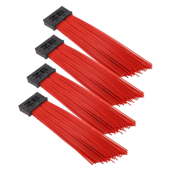 LOLIPPYY 4Pcs Heavy Duty Push Broom Head Red for Sweeping Outdoor Pavement and Street Surfaces
