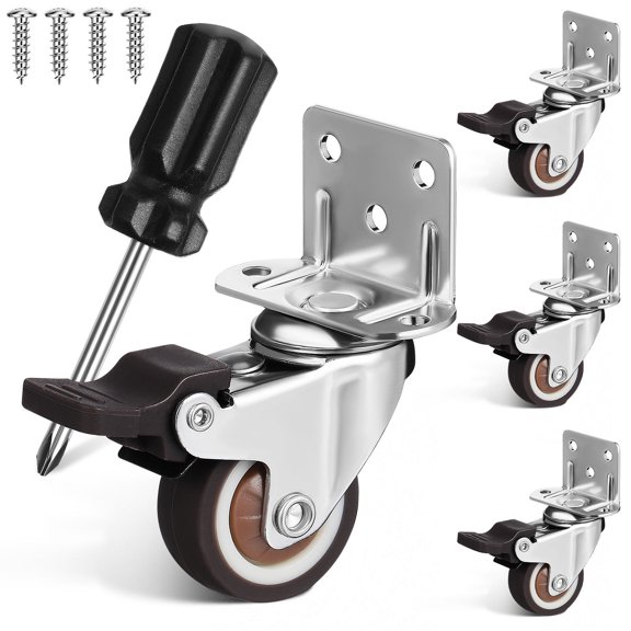 LOLIPPYY 4Pcs Heavy Duty Swivel Casters Plate Design Wheels for Workbench and Cart