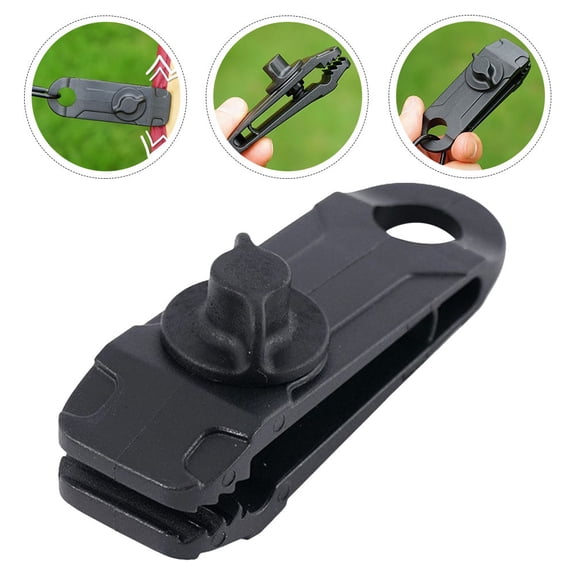 LOLIPPYY 4-Pack Heavy Duty Black Nylon Tent Clips with Tooth Design for Camping and Outdoor Activities