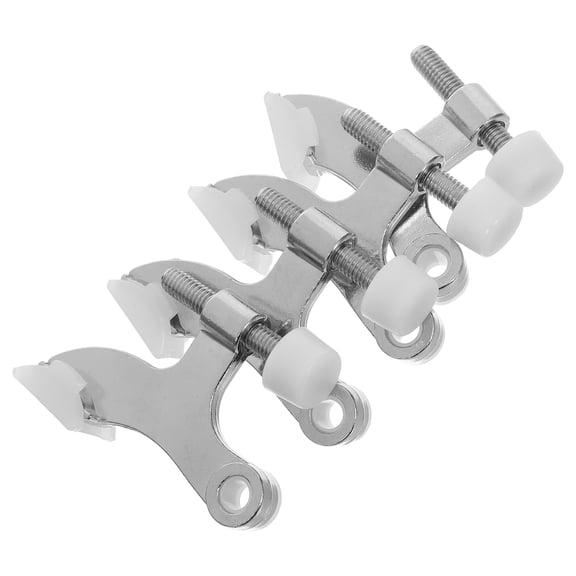 LOLIPPYY 4Pcs Heavy Duty Zinc Alloy Adjustable Doorstop with K Type Triple Arm for Doors