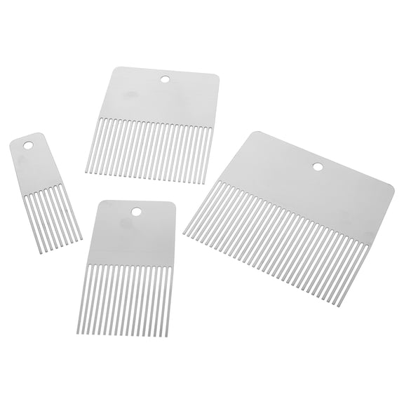 LOLIPPYY 4-Piece Wall Texture Painting Comb Set with Stainless Steel Pattern Tools for Home Decor and Art Projects