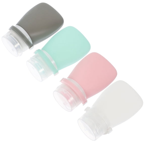 LOLIPPYY Silicone PP Condiment Squeeze Bottles, Assorted, Easy Squeeze, 4Pcs