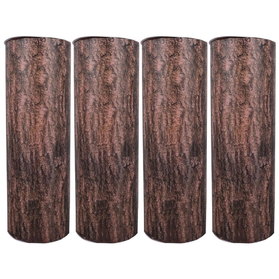 LOLIPPYY 4Pcs Intricate Paper Wood Stump Props for Rustic Western Wedding Table Centerpieces