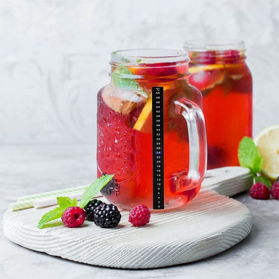 LOLIPPYY 4Pcs Jar Fermenting Thermometer Strips Adhesive Temperature Strips for Home Brewing and Sourdough Bread Baking