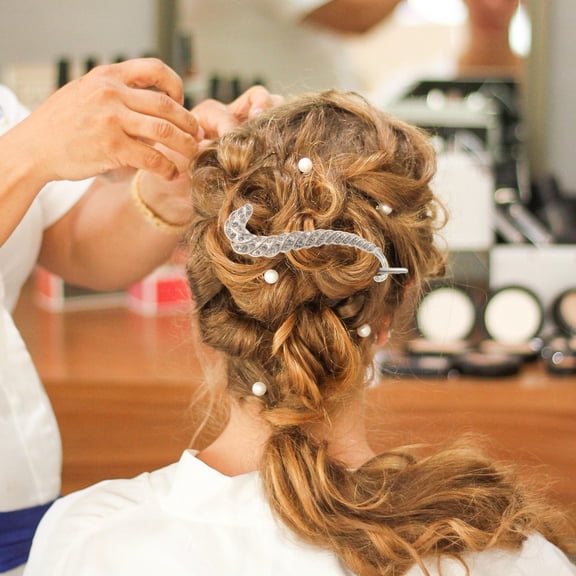 LOLIPPYY Set of 4 Jeweled Hair Clips with Rhinestones, Assorted Color Metal Barrettes for Special Occasions