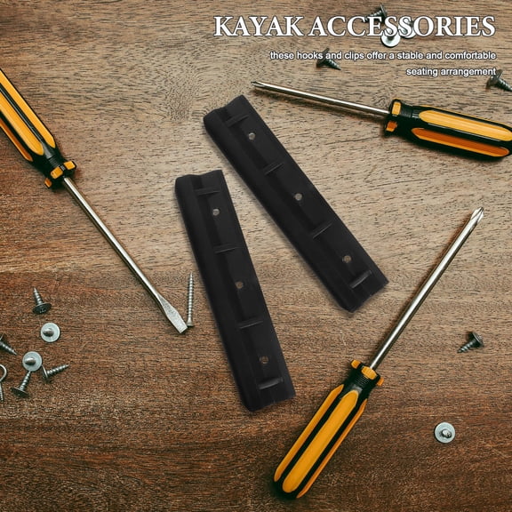 LOLIPPYY 4-Pack Black PVC Kayak Hooks Replacement for Canoe Outdoor Adventures with Nonslip Design