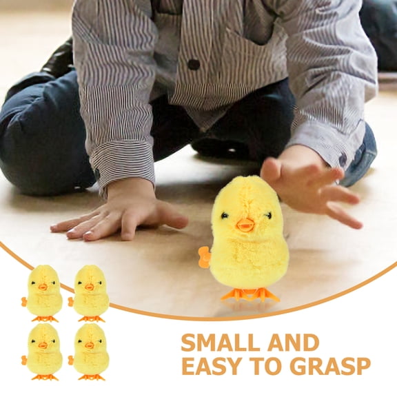 LOLIPPYY 4-Pack Kids Jumping Chicken Toys Set, Plush and Plastic Figures for Children Ages 3+, Fun Active Play