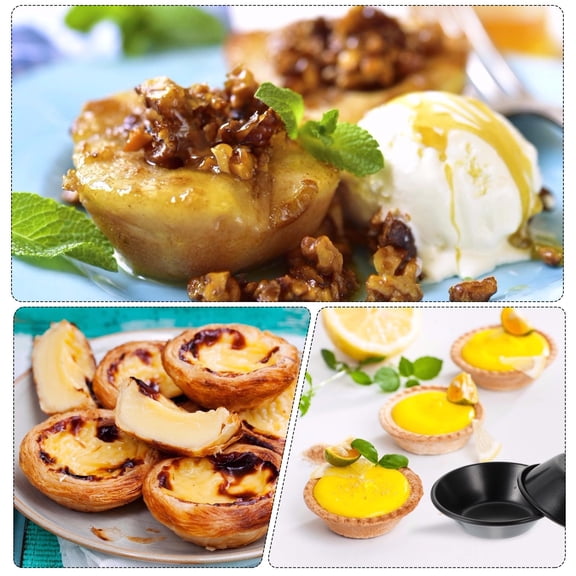 LOLIPPYY 4-Piece Non-Stick Carbon Steel Kitchen Baking Molds Set for Bread, Fudge, and More, Black