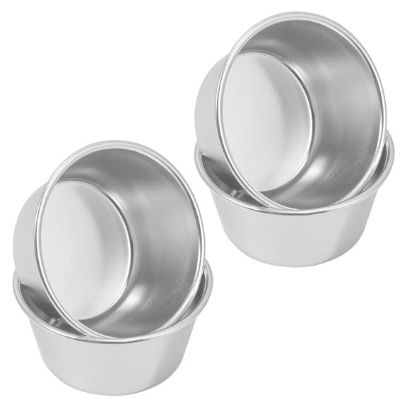 LOLIPPYY 4Pcs Kitchen Baking Supplies Carbon Steel Nonstick Round Pudding Cup Molds